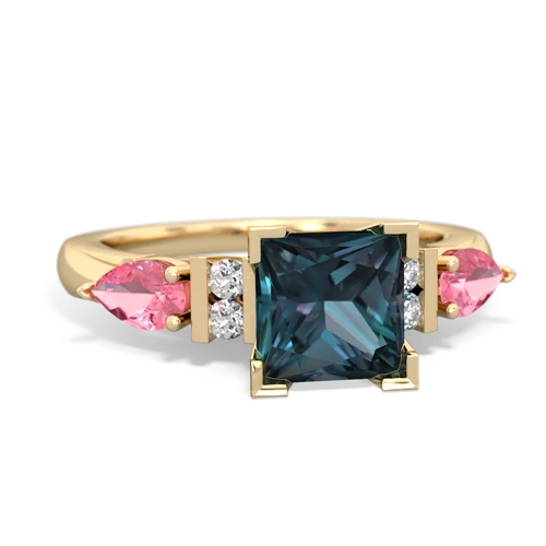 alexandrite-pink sapphire engagement ring