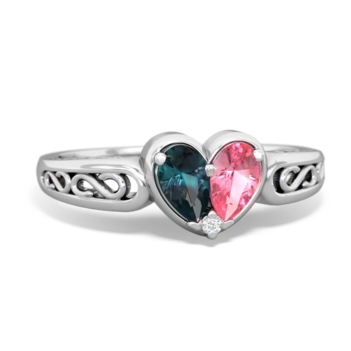 alexandrite-pink sapphire filligree ring