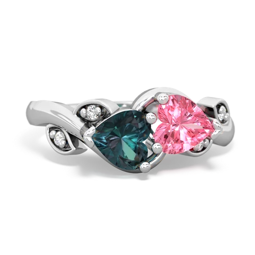 alexandrite-pink sapphire floral keepsake ring