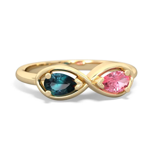 alexandrite-pink sapphire infinity ring