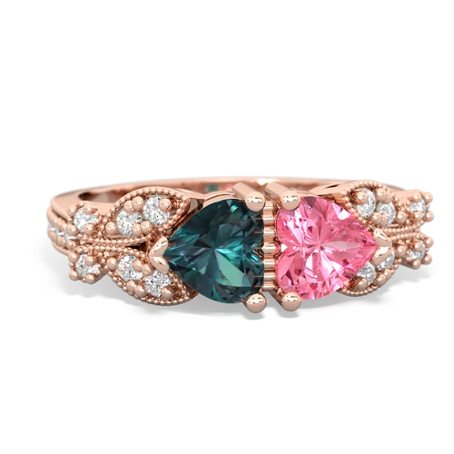 alexandrite-pink sapphire keepsake butterfly ring