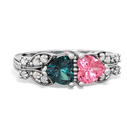 alexandrite-pink sapphire keepsake butterfly ring