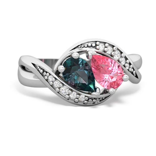 alexandrite-pink sapphire keepsake curls ring