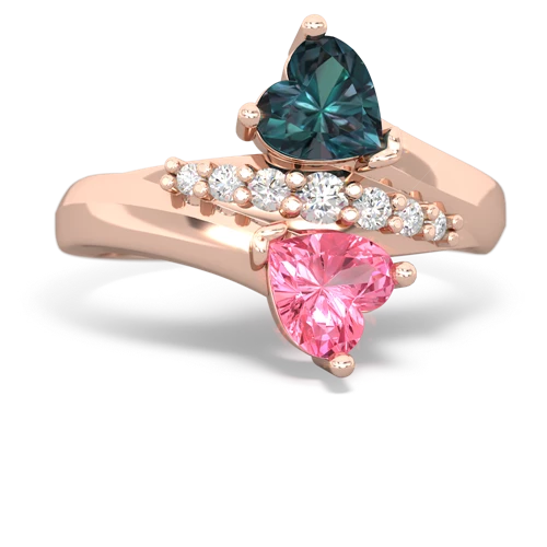 alexandrite-pink sapphire modern ring