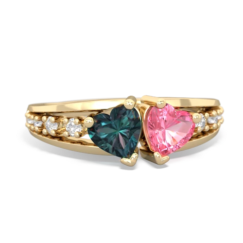 alexandrite-pink sapphire modern ring