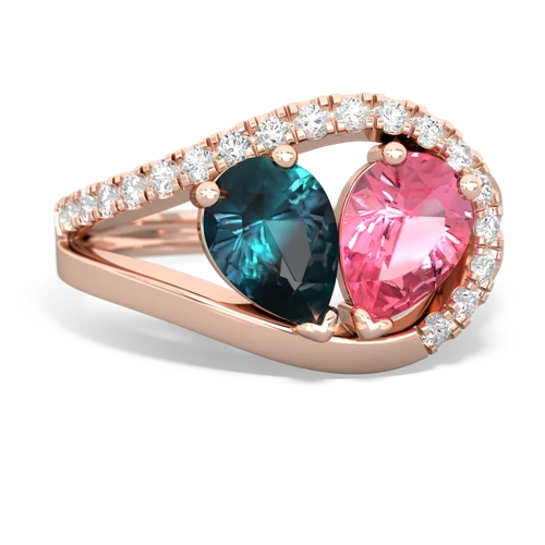 alexandrite-pink sapphire pave heart ring