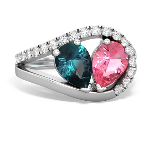 alexandrite-pink sapphire pave heart ring