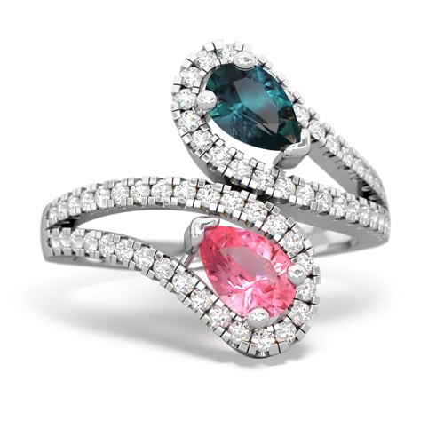 alexandrite-pink sapphire pave swirls ring