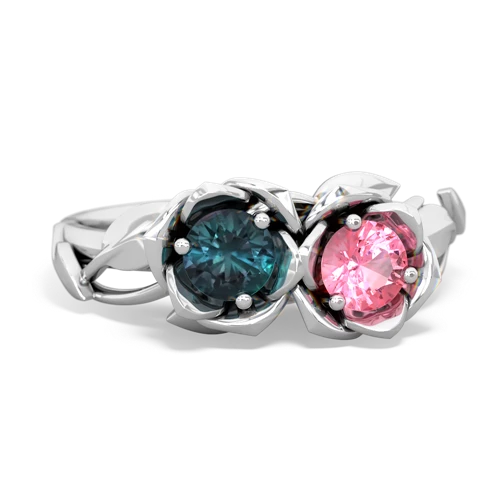 alexandrite-pink sapphire roses ring