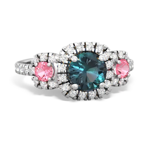 alexandrite-pink sapphire three stone regal ring