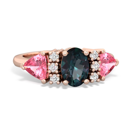 Lab Alexandrite Lab Created Alexandrite with Lab Created Pink Sapphire and Genuine London Blue Topaz Antique Style Three Stone ring Ring