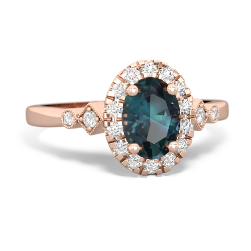 alexandrite antique halo ring
