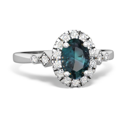 alexandrite antique halo ring