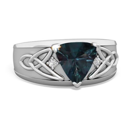 Lab Alexandrite Celtic Trinity Knot Men's Lab Created Alexandrite ring Ring