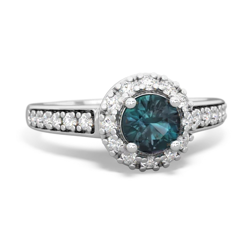 Lab Alexandrite Diamond Halo Lab Created Alexandrite ring Ring