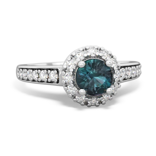 alexandrite classic halo ring