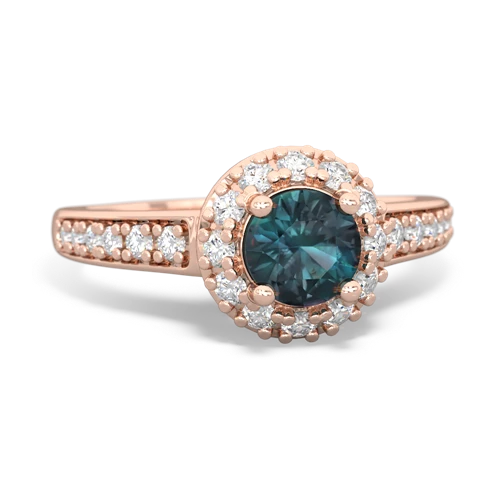 alexandrite classic halo ring