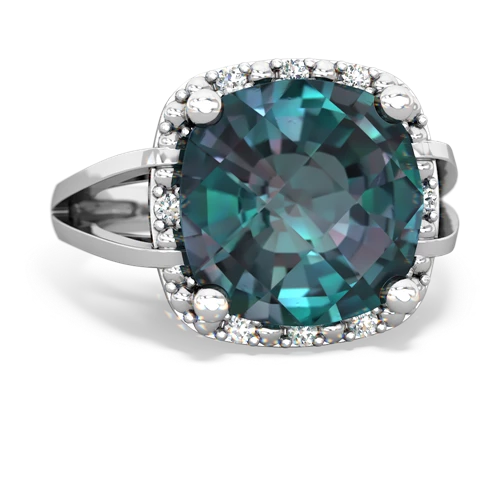 Lab Alexandrite Halo Cocktail Lab Created Alexandrite ring Ring