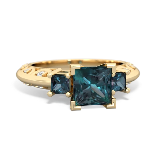 Lab Alexandrite Lab Created Alexandrite with  and  Art Deco ring Ring