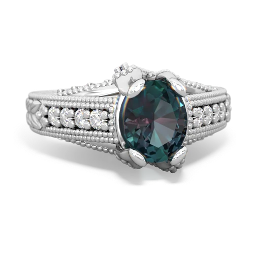 Lab Alexandrite Antique Style Lab Created Alexandrite ring Ring