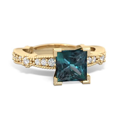 Lab Alexandrite Milgrain Antique Style Lab Created Alexandrite ring Ring