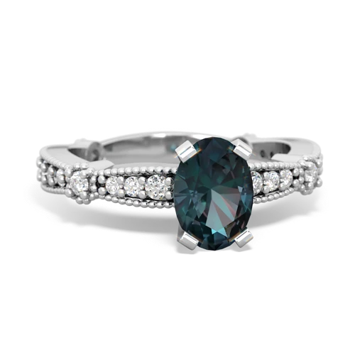 Lab Alexandrite Milgrain Antique Style Lab Created Alexandrite ring Ring