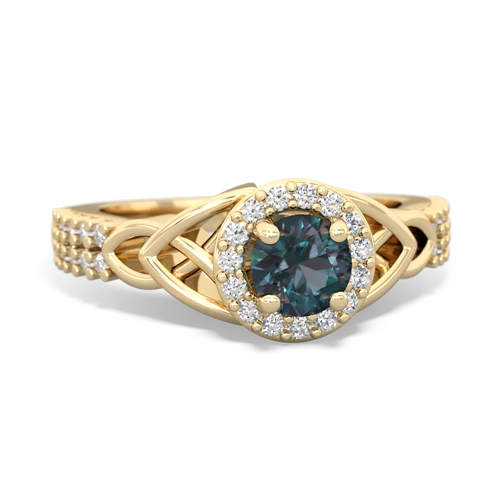Lab Alexandrite Celtic Knot Halo Lab Created Alexandrite ring Ring