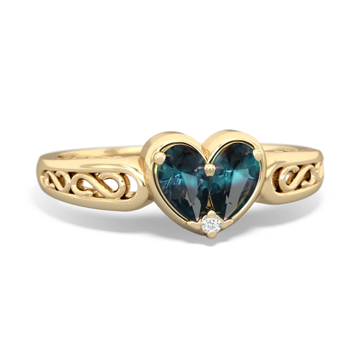 Lab Alexandrite filligree Heart Lab Created Alexandrite ring Ring