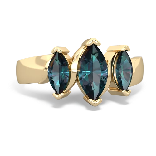 Lab Alexandrite Lab Created Alexandrite with  and  Three Peeks ring Ring