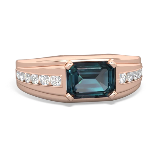 alexandrite mens channel ring