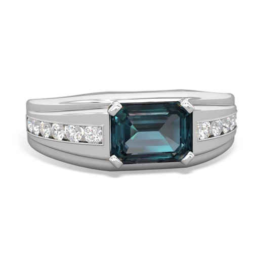 alexandrite mens channel ring