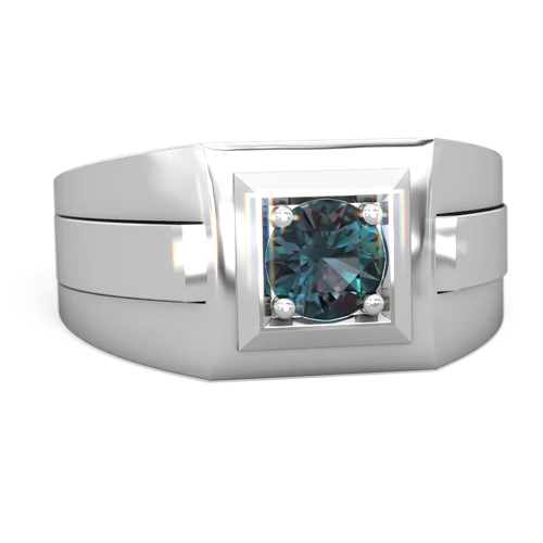 alexandrite mens round ring