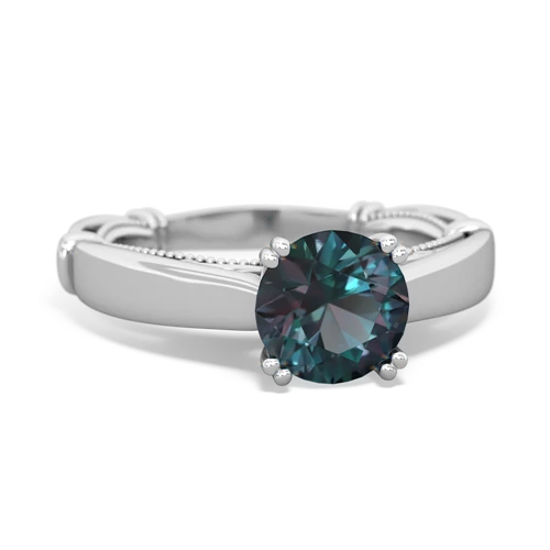 alexandrite ornate solitaire ring