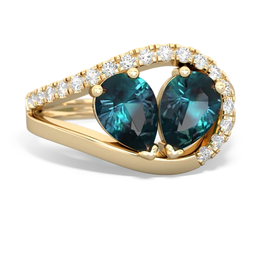 alexandrite pave heart ring