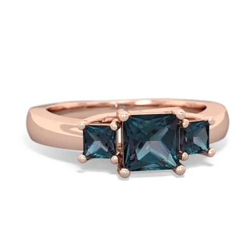 Lab Alexandrite Lab Created Alexandrite with  and  Three Stone Trellis ring Ring
