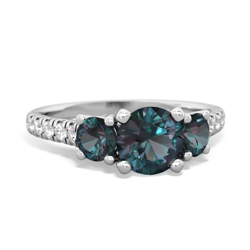 Lab Alexandrite Lab Created Alexandrite with  and  Pave Trellis ring Ring