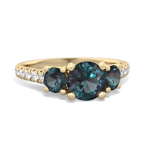 Lab Alexandrite Lab Created Alexandrite with  and  Pave Trellis ring Ring