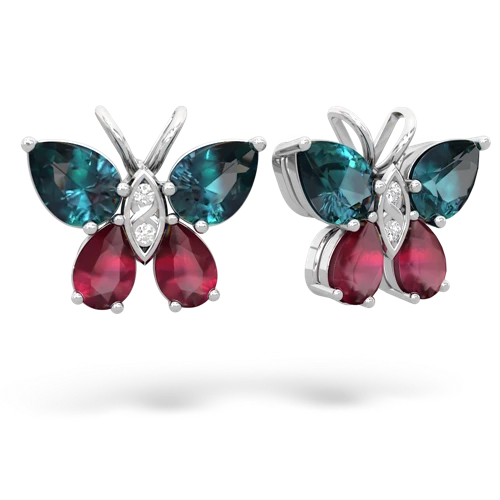 alexandrite-ruby butterfly earrings