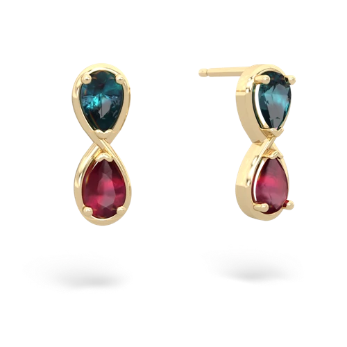 alexandrite-ruby infinity earrings