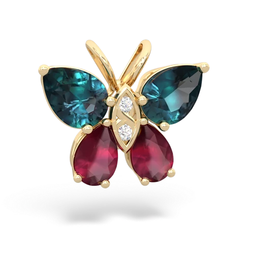 alexandrite-ruby butterfly pendant