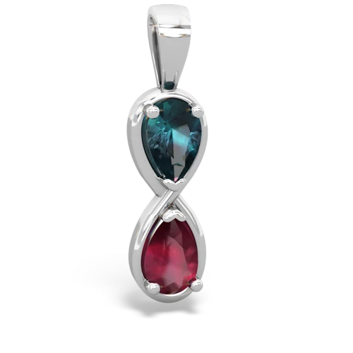 alexandrite-ruby infinity pendant