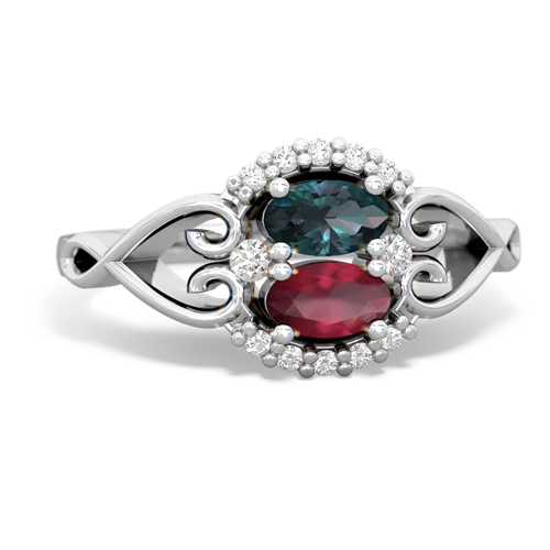 alexandrite-ruby antique keepsake ring