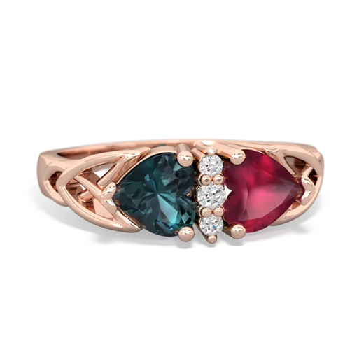 alexandrite-ruby celtic ring