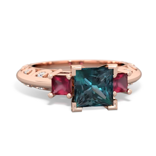 Lab Alexandrite Lab Created Alexandrite with Genuine Ruby and  Art Deco ring Ring