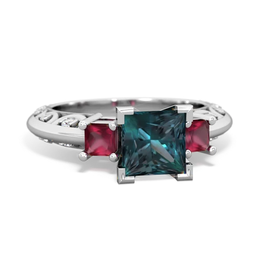 Lab Alexandrite Lab Created Alexandrite with Genuine Ruby and Genuine Opal Art Deco ring Ring