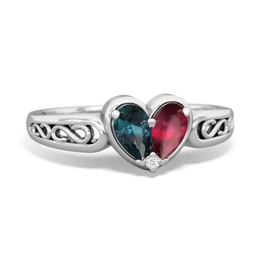 alexandrite-ruby filligree ring