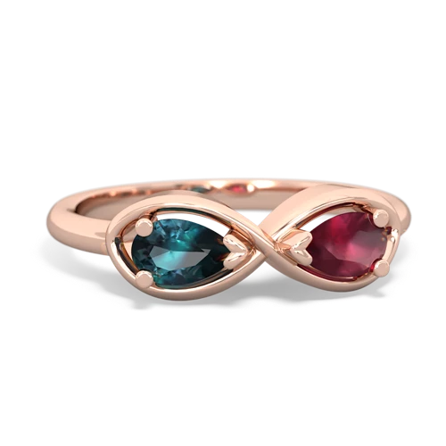 Lab Alexandrite Lab Created Alexandrite with Genuine Ruby Infinity ring Ring