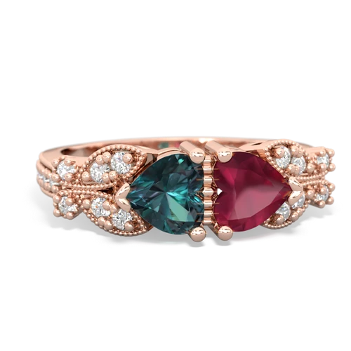 alexandrite-ruby keepsake butterfly ring