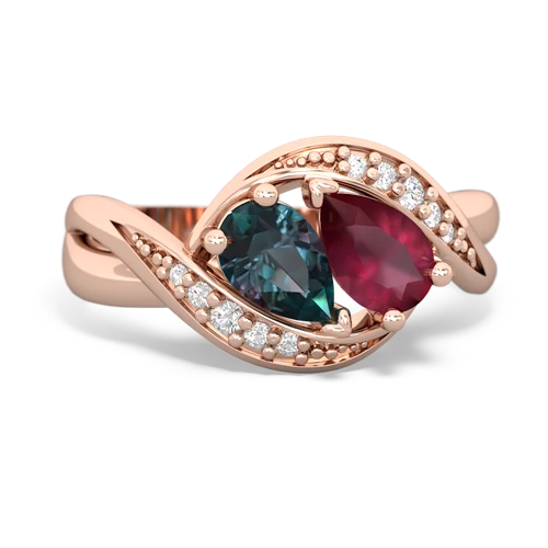 alexandrite-ruby keepsake curls ring