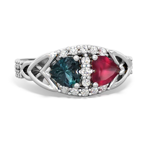 Lab Alexandrite Lab Created Alexandrite with Genuine Ruby Celtic Knot Engagement ring Ring